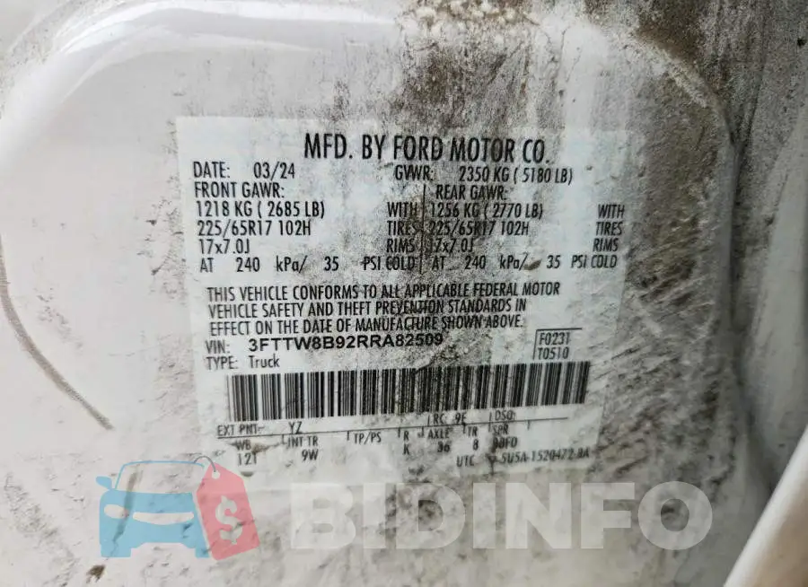 3FTTW8B92RRA82509 Photo# 13
