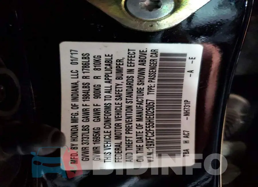 19XFC2F55HE025057 Photo# 12