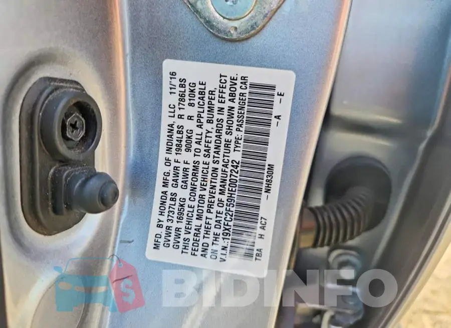 19XFC2F59HE007242 Photo# 12