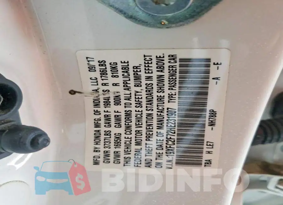 19XFC2F72HE231907 Photo# 12
