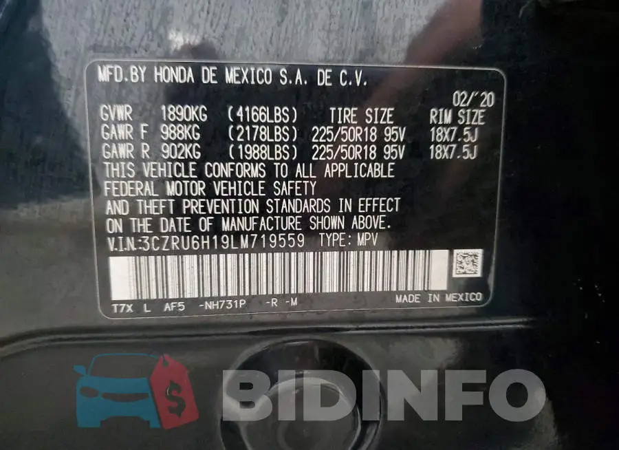 3CZRU6H19LM719559 Photo# 13