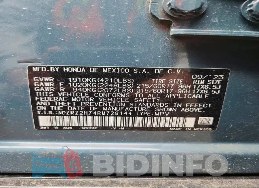 3CZRZ2H74RM728144 Photo# 13