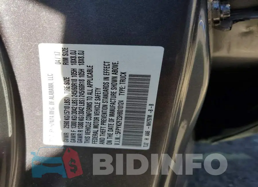5FPYK2F23HB010124 Photo# 12