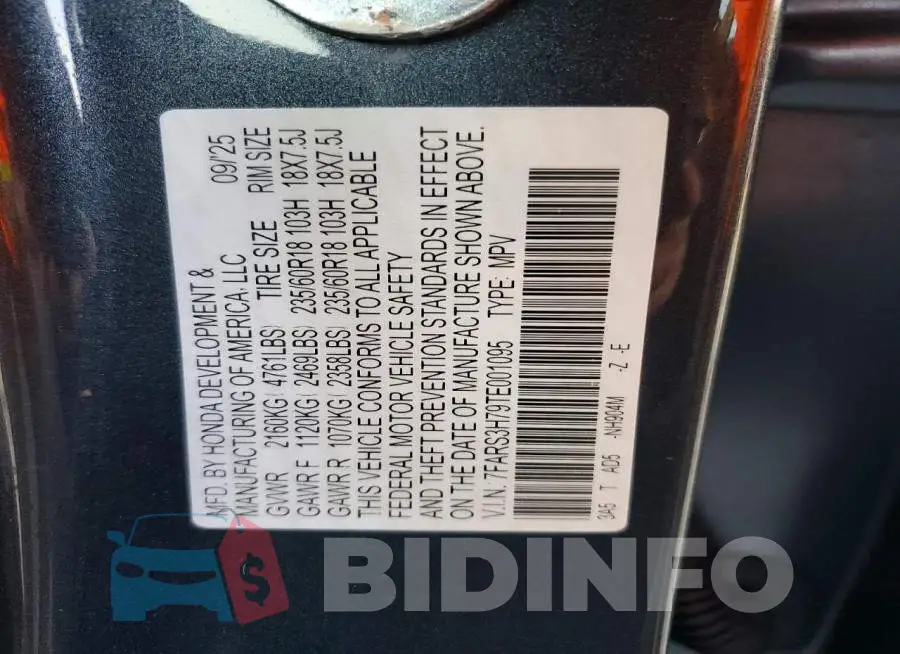 7FARS3H79TE001095 Photo# 13