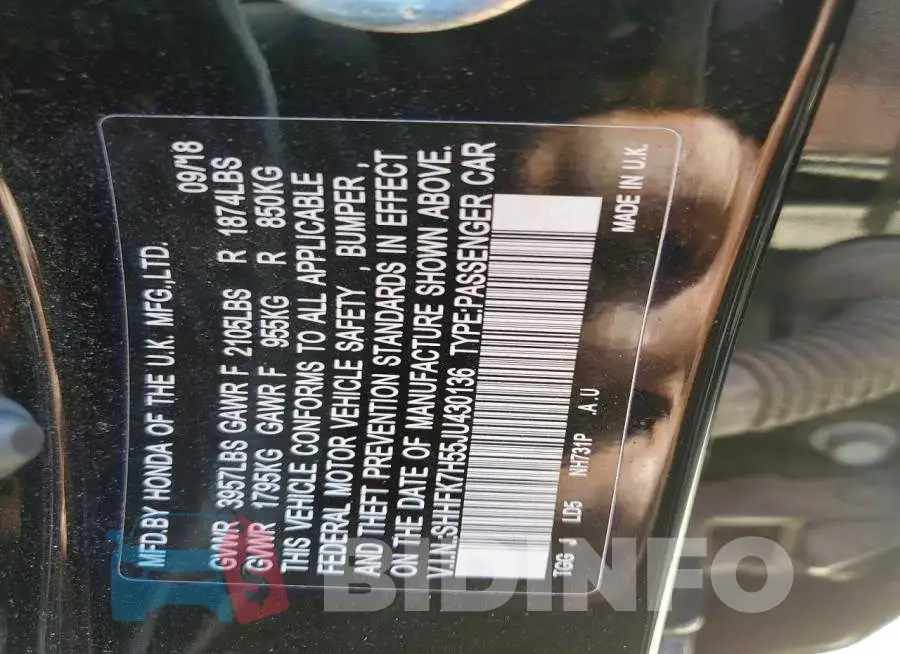 SHHFK7H55JU430136 Photo# 12