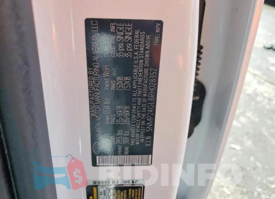 5NMP24GL8RH028352 Photo# 12