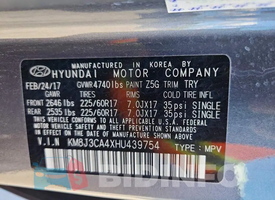 KM8J3CA4XHU439754 Photo# 12