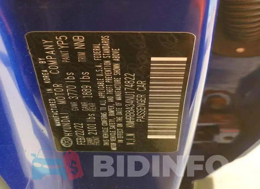 KMHRB8A34NU174822 Photo# 12