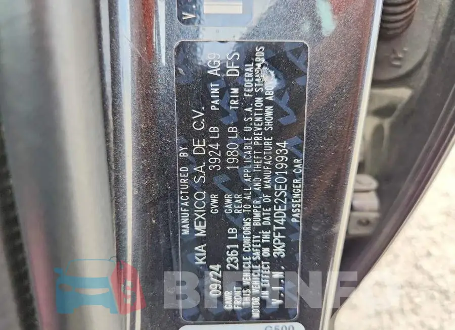 3KPFT4DE2SE019934 Photo# 12