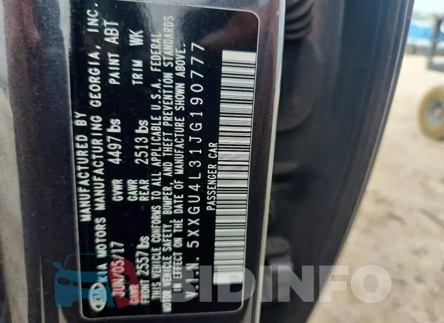 5XXGU4L31JG190777 Photo# 12