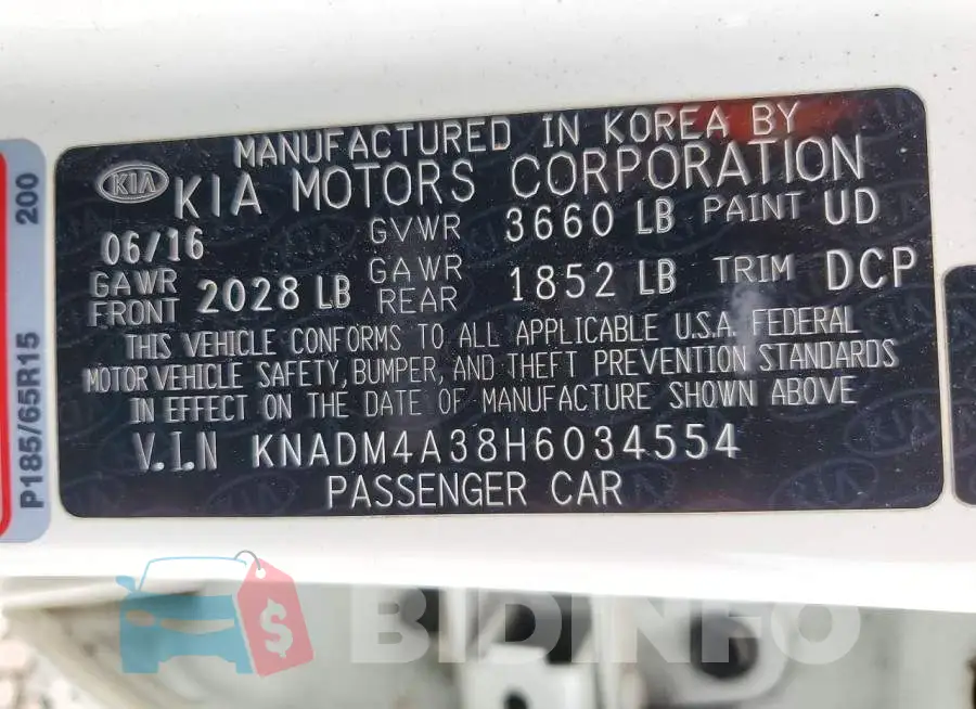 KNADM4A38H6034554 Photo# 12