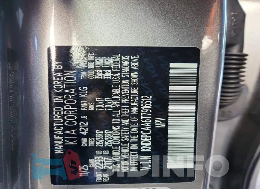 KNDEPCAA6T7916512 Photo# 13