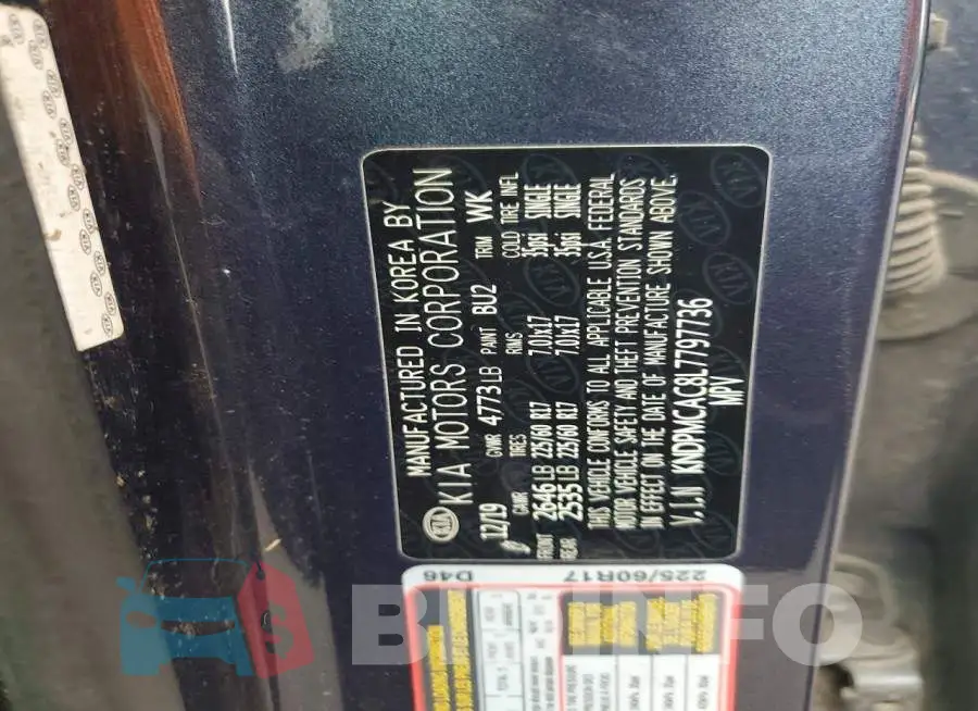 KNDPMCAC8L7797736 Photo# 12