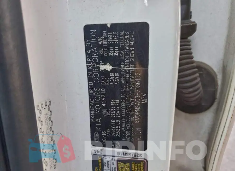 KNDPN3AC3H7136152 Photo# 13