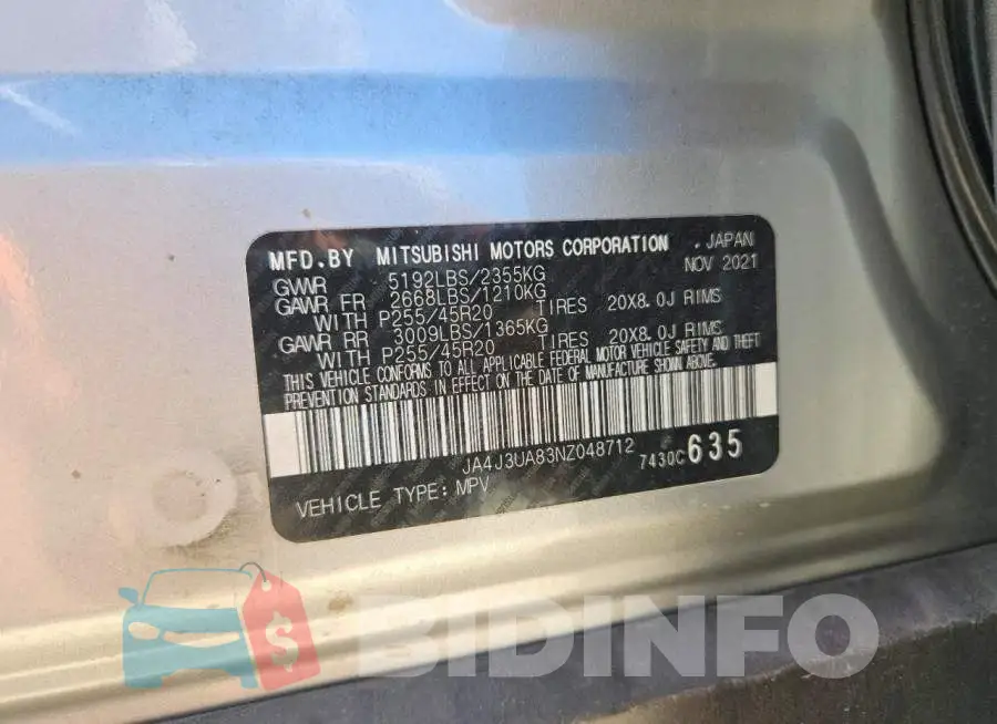 JA4J3UA83NZ048712 Photo# 13