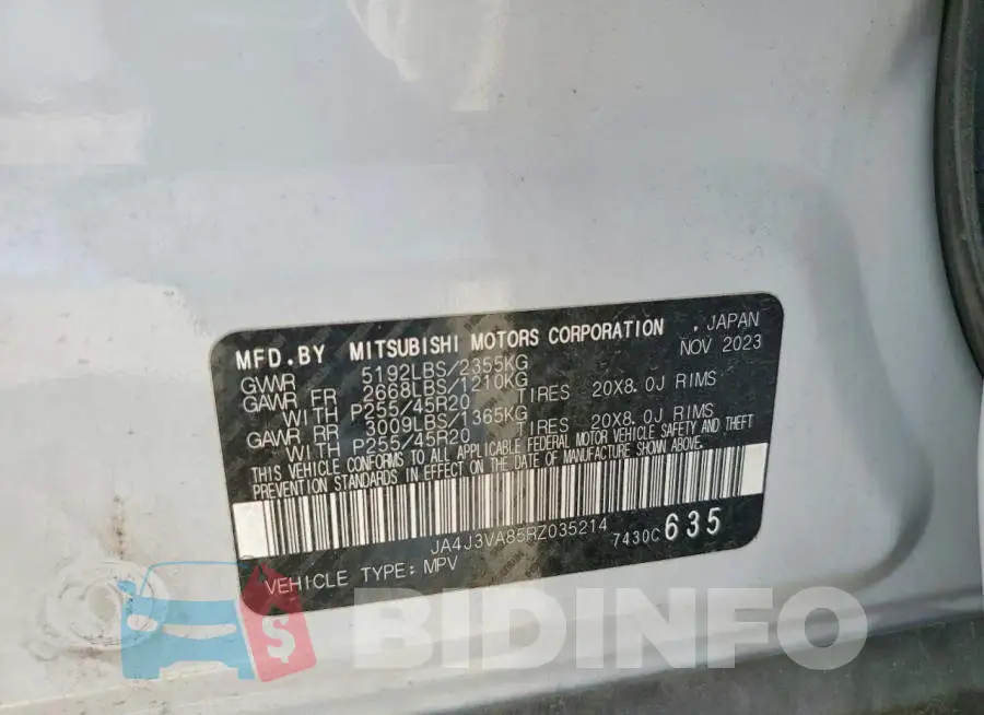 JA4J3VA85RZ035214 Photo# 13