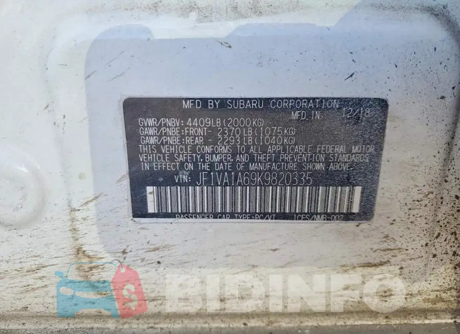 JF1VA1A69K9820335 Photo# 12