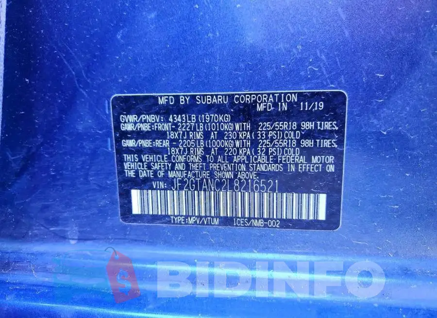 JF2GTANC2L8216521 Photo# 12