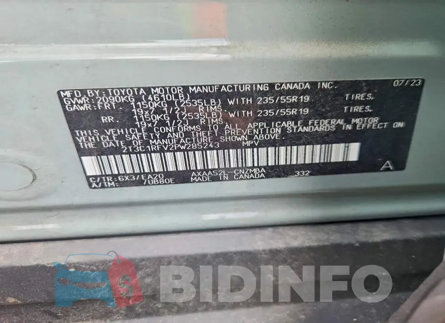 2T3C1RFV2PW285243 Photo# 13