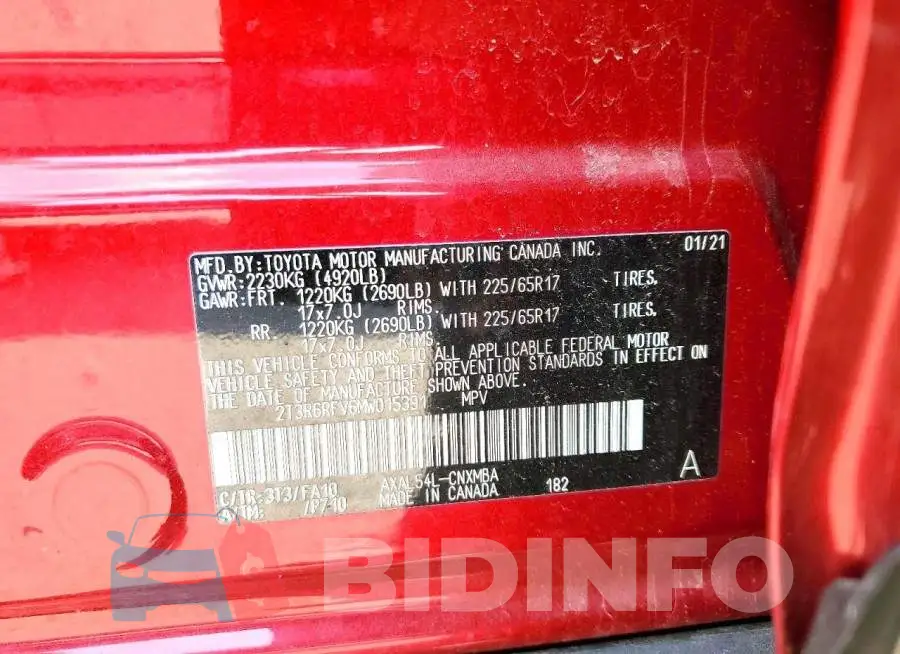 2T3R6RFV6MW015391 Photo# 14