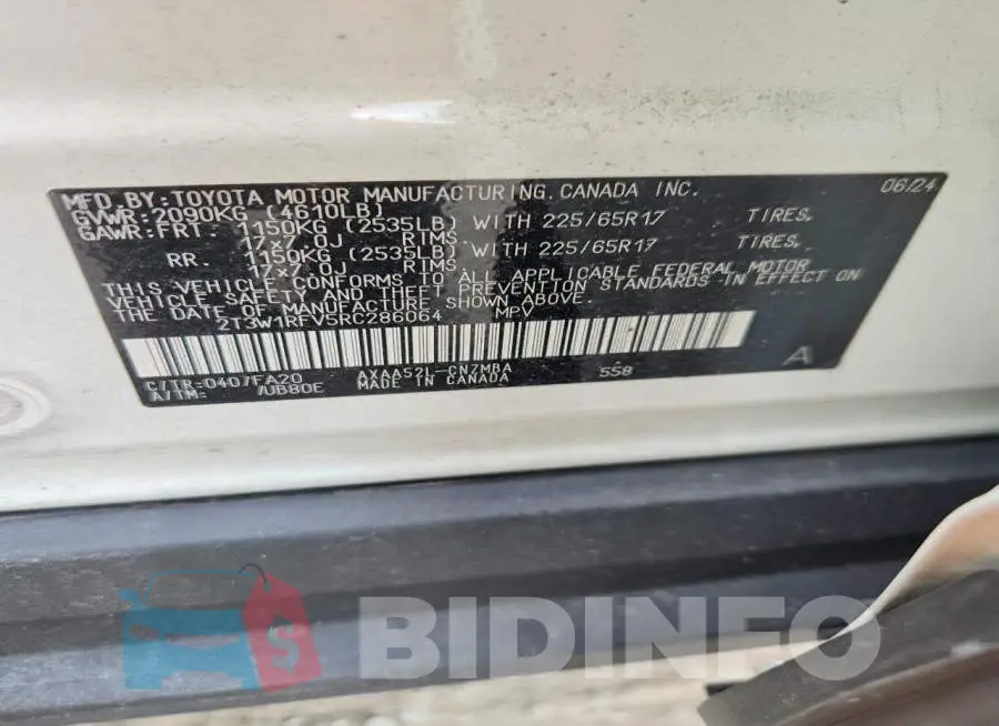 2T3W1RFV5RC286064 Photo# 13