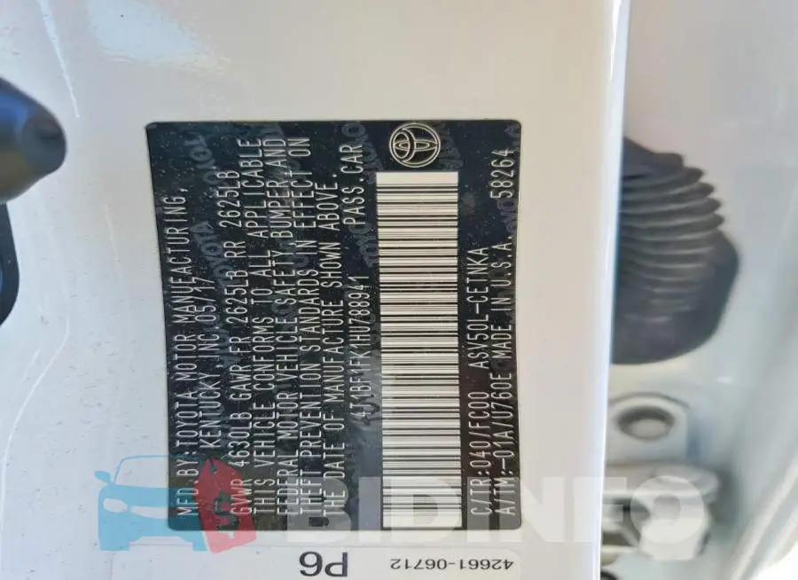 4T1BF1FK1HU788941 Photo# 13