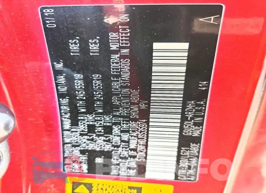 5TDKZRFH0JS535974 Photo# 14