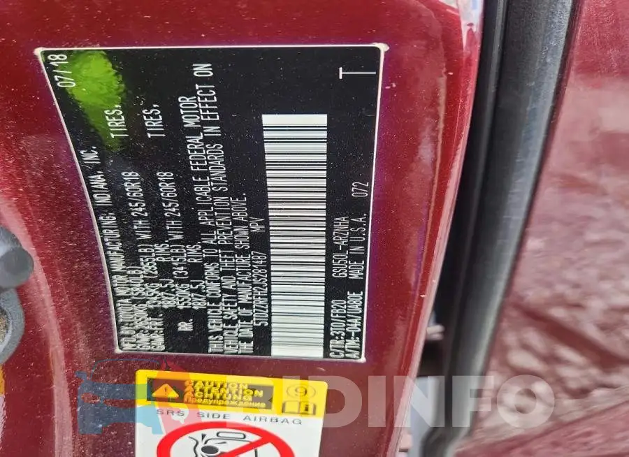 5TDZZRFH2JS281487 Photo# 13