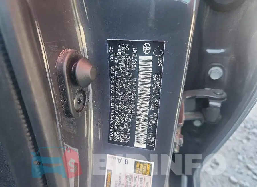 JTDBCMFE1S3101866 Photo# 12