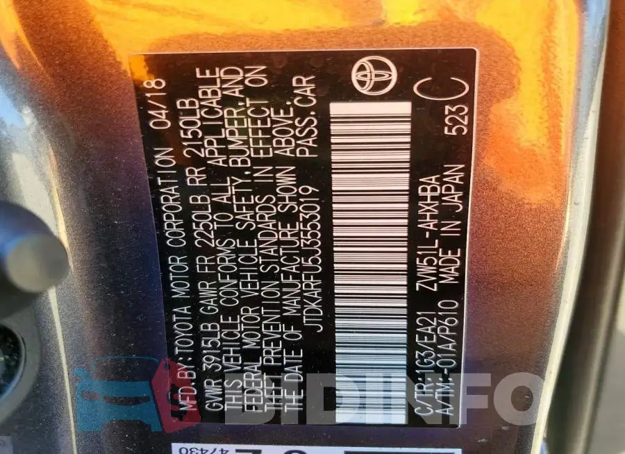 JTDKARFU5J3553019 Photo# 13