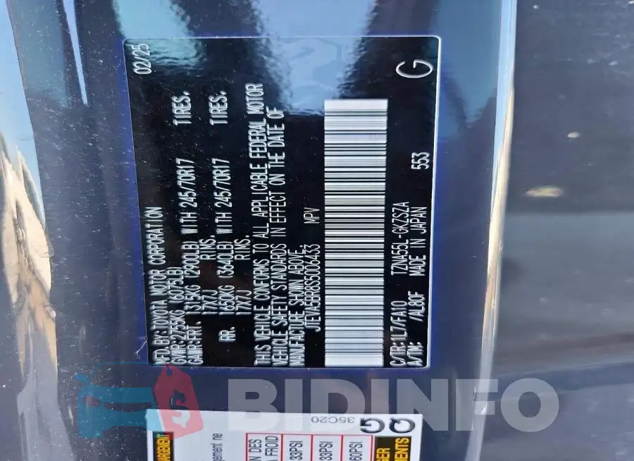 JTEVA5BR8S5006433 Photo# 13