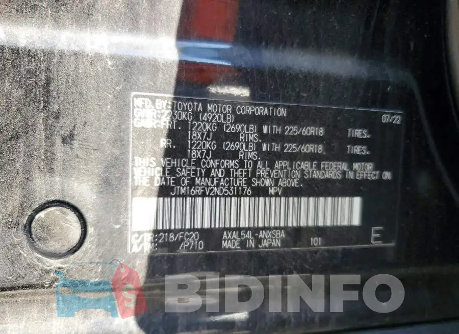 JTM16RFV2ND531176 Photo# 14