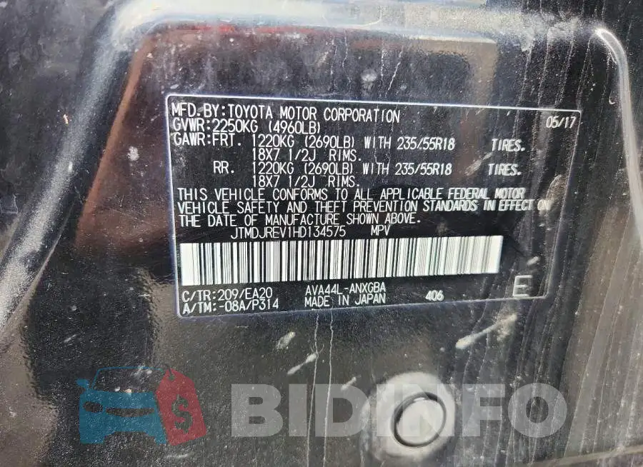 JTMDJREV1HD134575 Photo# 14