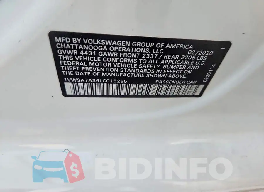 1VWSA7A36LC015285 Photo# 12