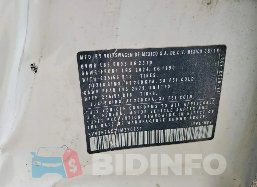3VV2B7AX7JM220131 Photo# 13