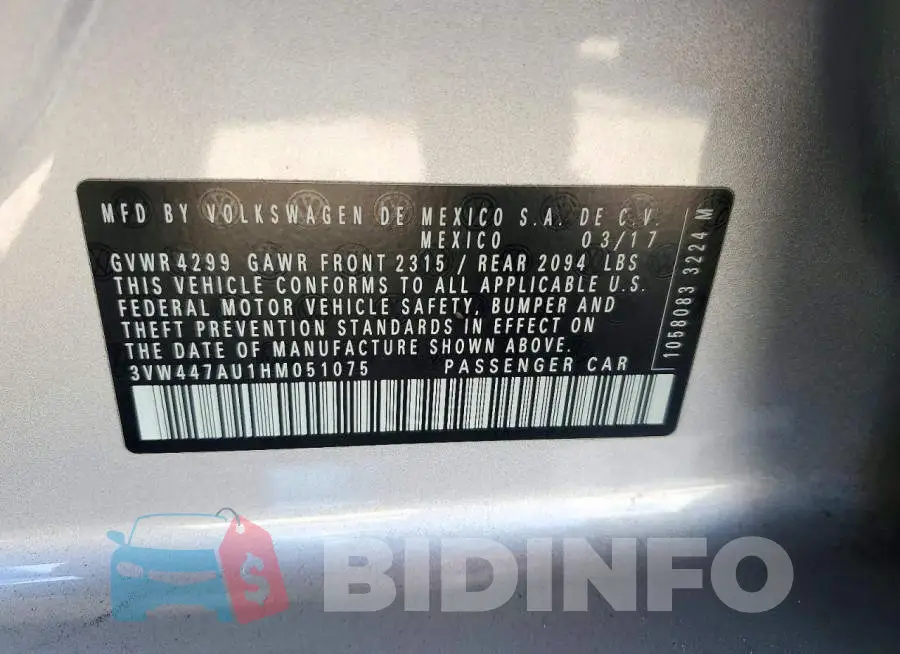 3VW447AU1HM051075 Photo# 13