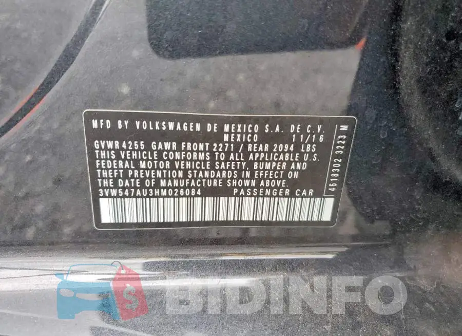 3VW547AU3HM026084 Photo# 12