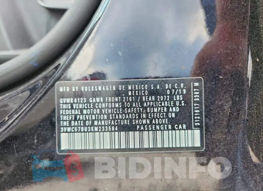 3VWC57BU3KM233584 Photo# 12