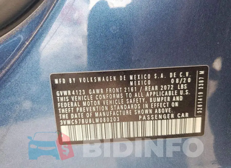3VWC57BU8LM080203 Photo# 13