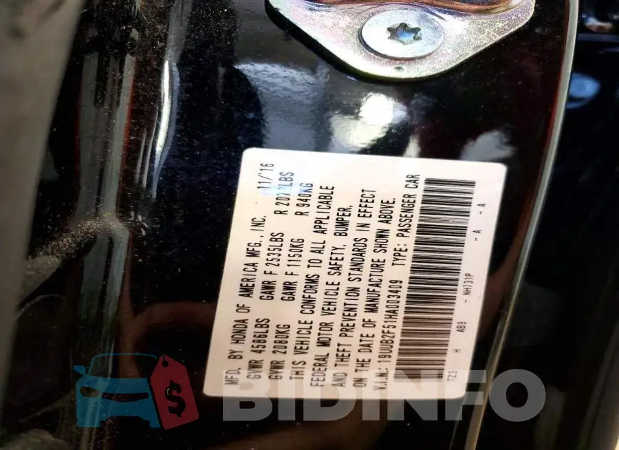 19UUB2F51HA003409 Photo# 12