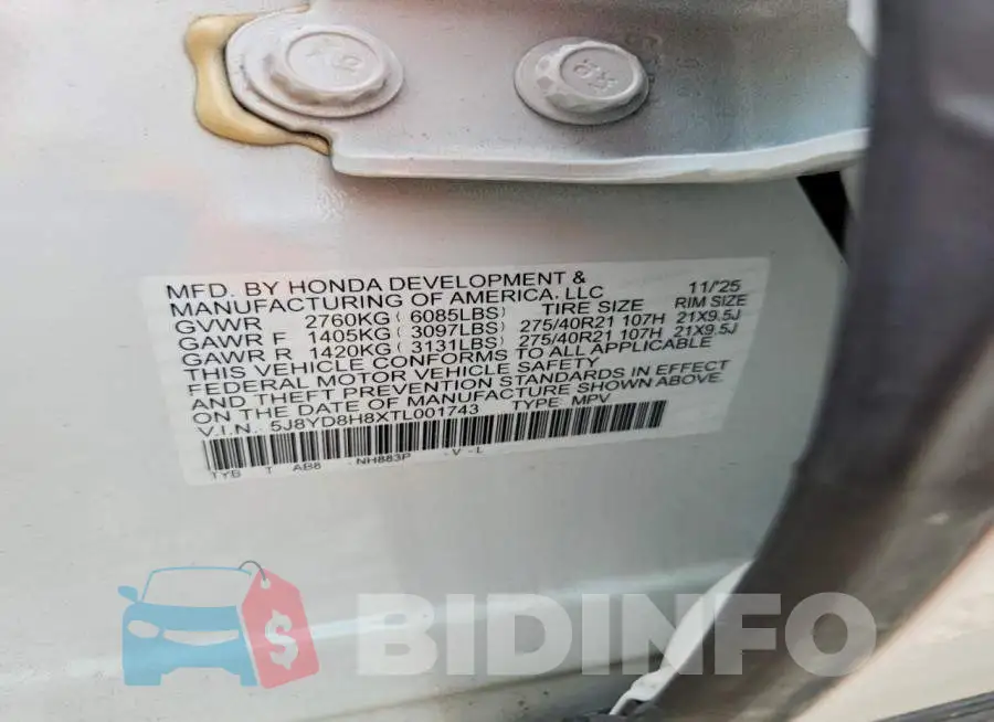 5J8YD8H8XTL001743 Photo# 13