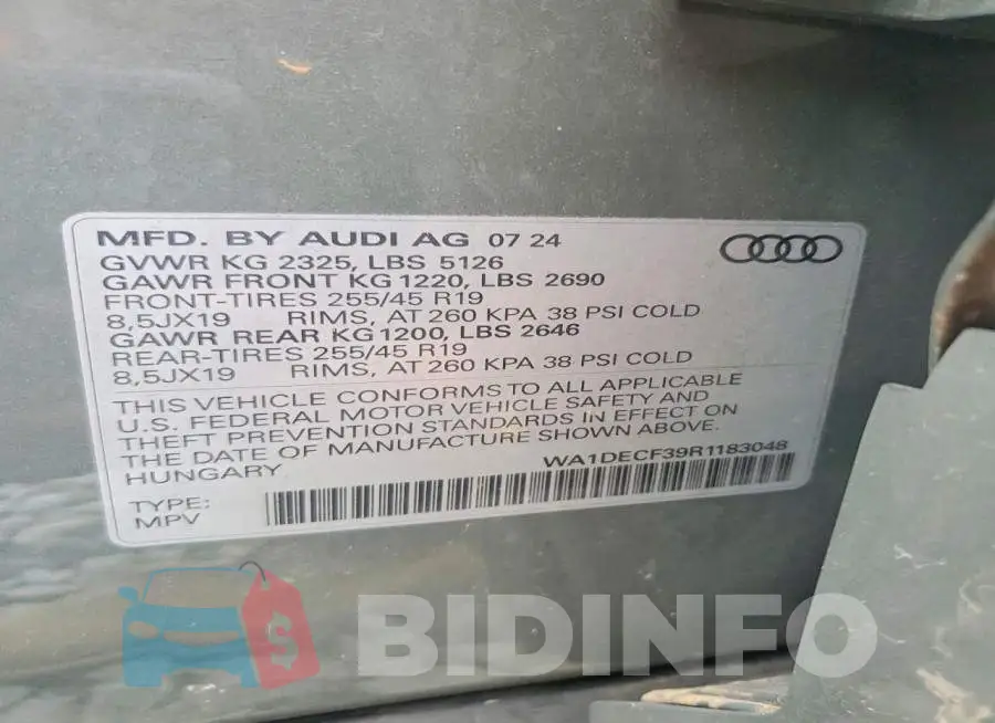 WA1DECF39R1183048 Photo# 12
