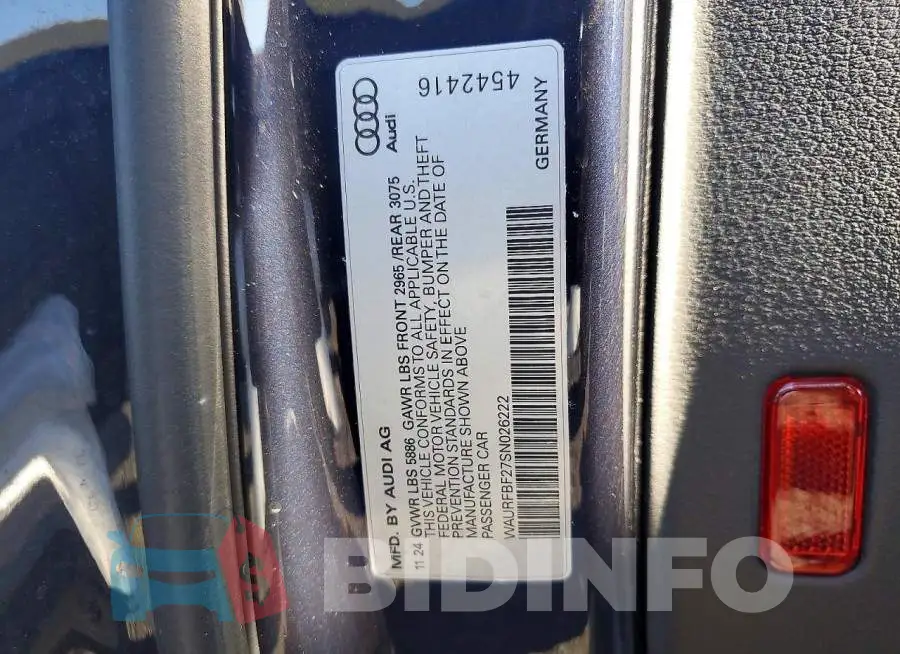 WAURFBF27SN026222 Photo# 12