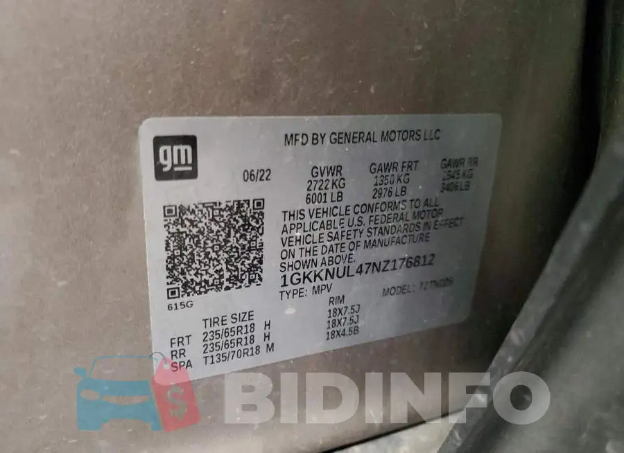 1GKKNUL47NZ176812 Photo# 13
