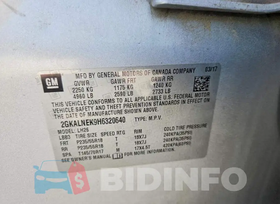 2GKALNEK9H6320640 Photo# 13