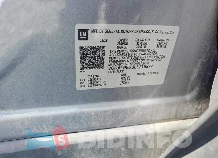 3GKALPEX3LL215877 Photo# 13