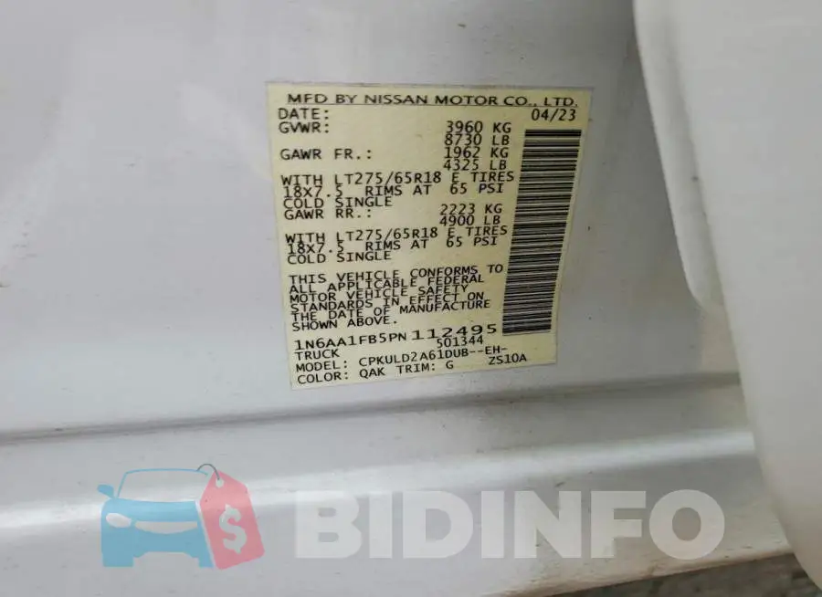 1N6AA1FB5PN112495 Photo# 12