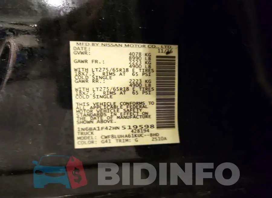 1N6BA1F42HN519598 Photo# 12