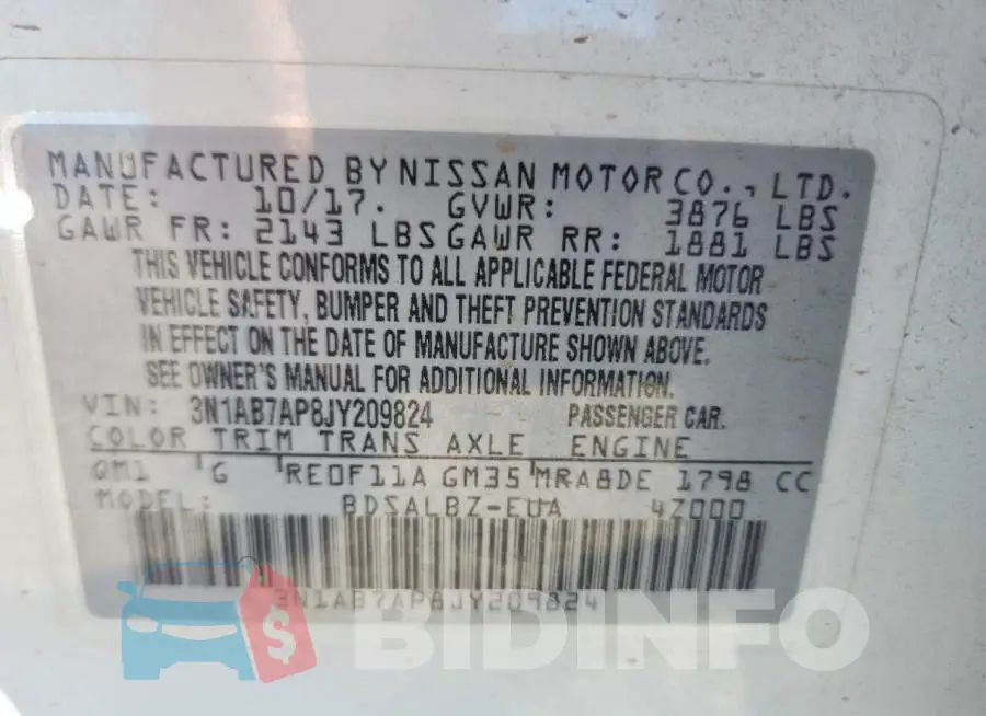 3N1AB7AP8JY209824 Photo# 12