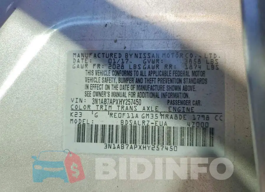 3N1AB7APXHY257450 Photo# 13